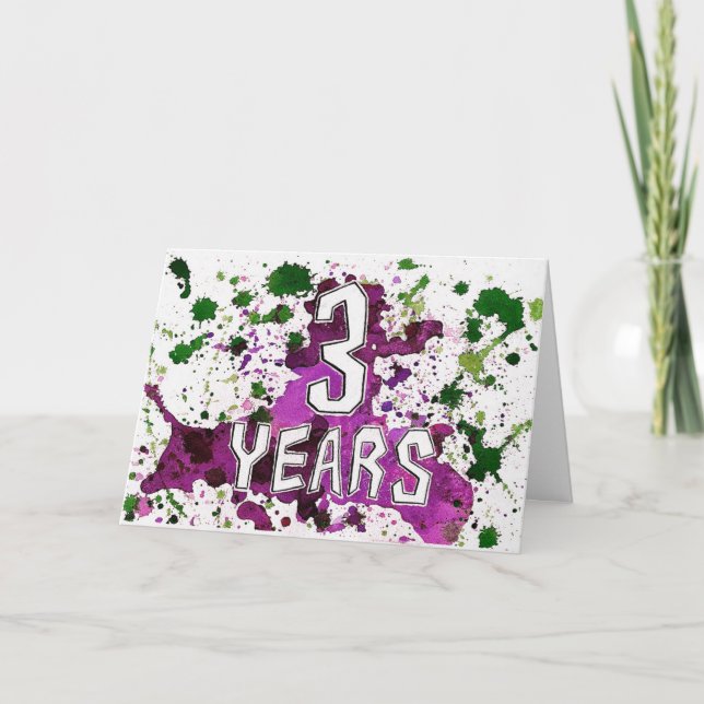 3 ans Sobriété Anniversaire / Carte Anniversaire (Devant)