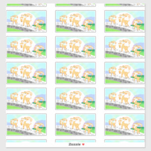 3 autocollants bourrus de la découpe de chèvre d