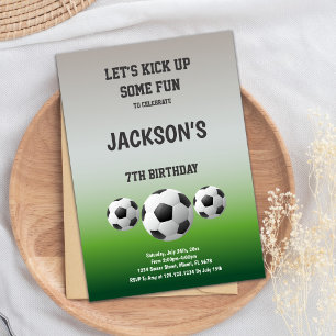 3 Balls Football Invitations Anniversaire