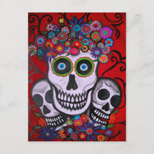 3 CARTE POSTALE SKULLS