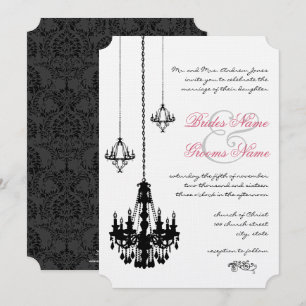 3 Chandeliers Noirs Cartes d'Invitation de Mariage