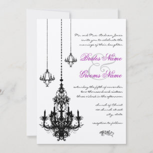 3 Chandeliers noirs Invitations de mariage