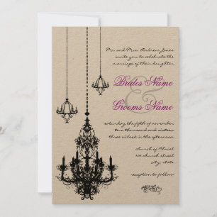 3 Chandeliers noirs Invitations de mariage