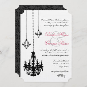 3 Chandeliers noirs Invitations de mariage