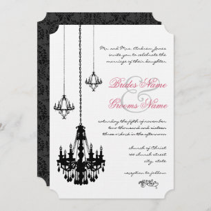 3 Chandeliers noirs Invitations de mariage