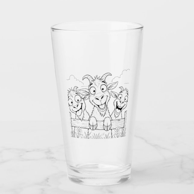 3 Chèvres Idiotes Verre à Boire (Devant)