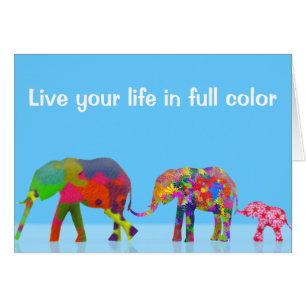 3 éléphants colorés marchant - art de bruit