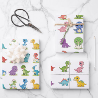 3 feuilles de papier cadeau d'anniversaire à motif