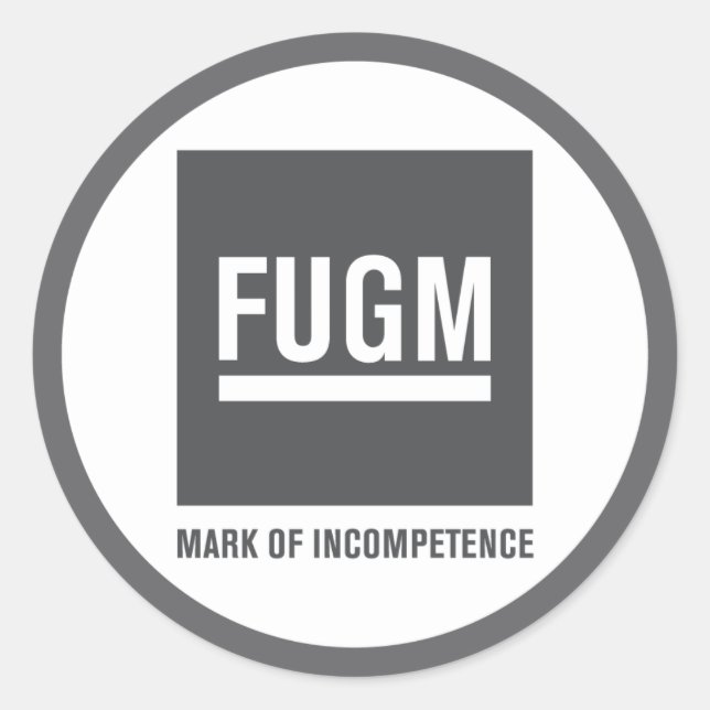 3" FUGM par Sticker SAB (Gris) (Devant)