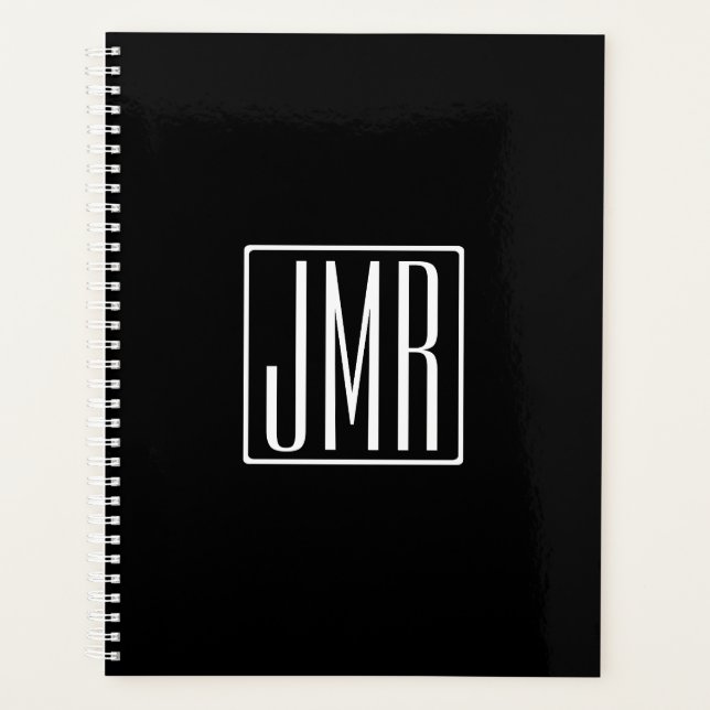 3 Initiales Monogramme | Noir & Blanc (ou couleur  (Devant)