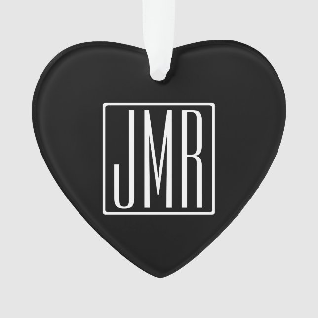 3 Initiales Monogramme | Noir & Blanc (ou couleur  (devant)