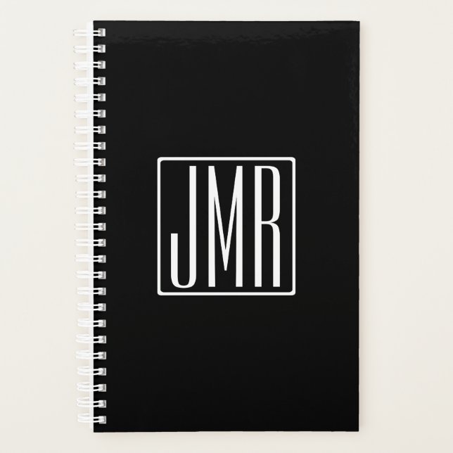 3 Initiales Monogramme | Noir et blanc (ou couleur (Devant)
