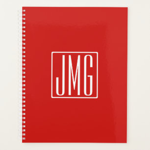 3 Initiales Monogramme Rouge et blanc (ou couleu
