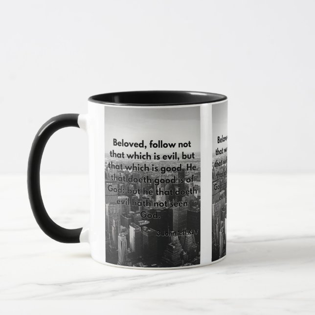 3 Jean 1:11 KJV Bible Écriture Pic Mug à deux tons (Gauche)