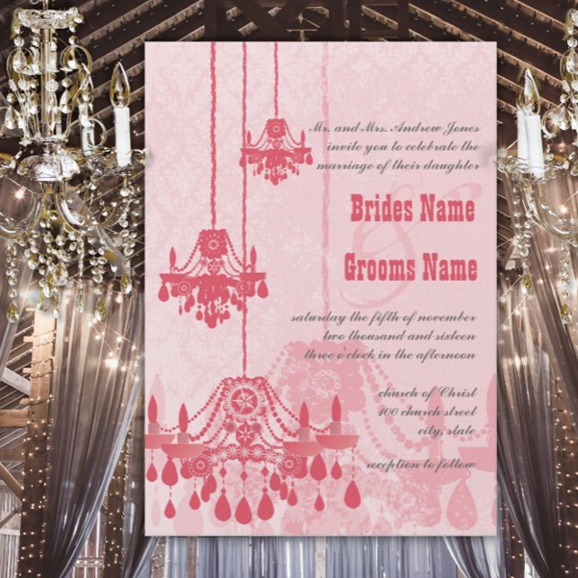 3 lustres à lait Mariage damassé Invitations (Créateur téléchargé)
