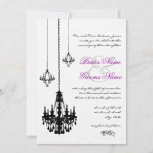 3 Lustres Noirs Faire-Part de Mariage