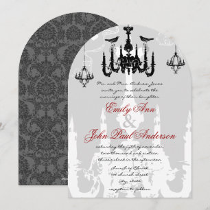 3 Lustres Noirs Faire-Part de Mariage Oiseaux de l