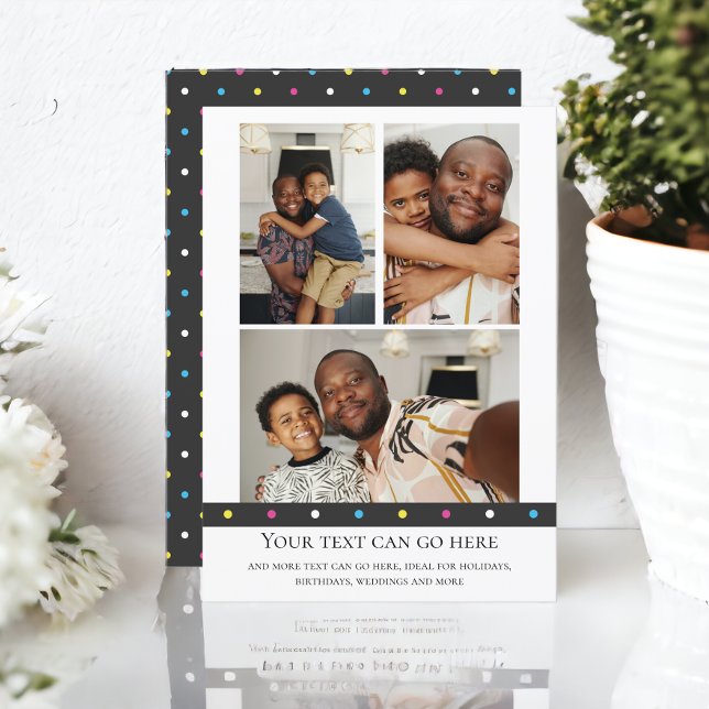 3 modèle photo et point de spotty (3 Photo and spotty dot back template flat cards from Ricaso. Invitations/invites for many occasions)
