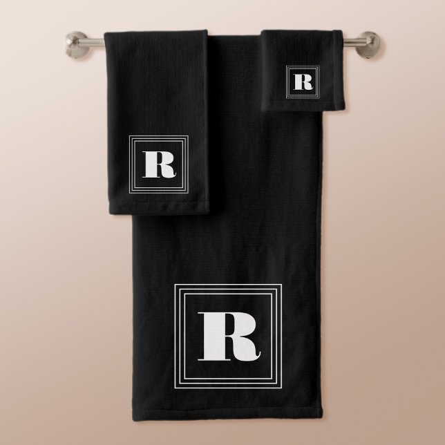 3 monogramme de cadre | Noir et blanc (Créateur téléchargé)