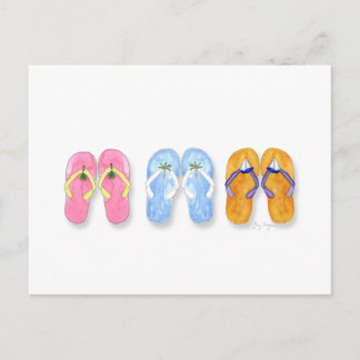 3 paires de cartes postales Flip-Flops