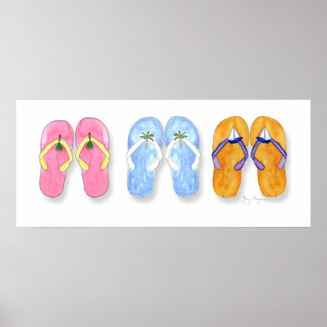 3 Paires de Flip-Flops Posters & Prints (Devant)