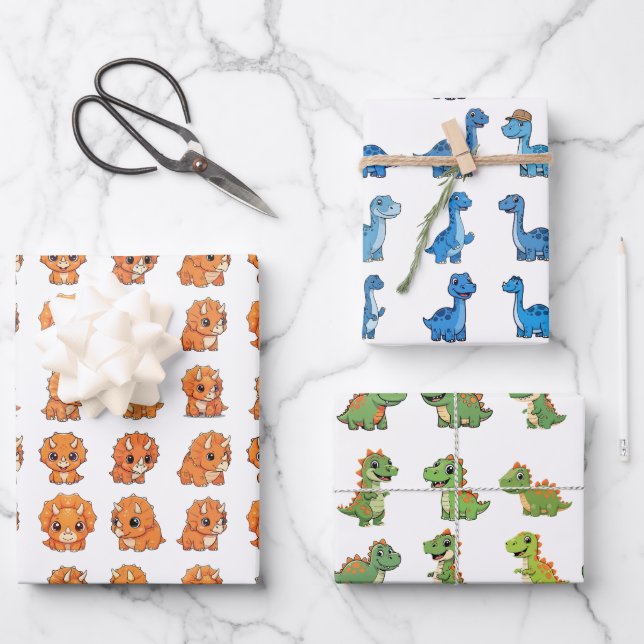 3 Papier d'emballage de fête d'anniversaire à moti (Recto)