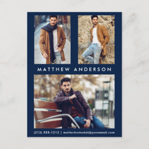 3 Photo Acteur Modèle Comp Carte postale Bleu