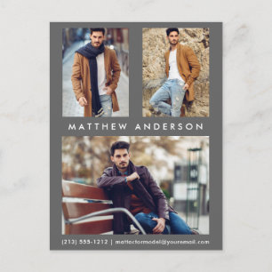 3 Photo Acteur Modèle Comp Carte postale Gris