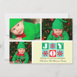 3 Photo Joy Snowflakes Carte photo de vacances