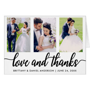 3 Photo Mariage Love and Thanks Fold