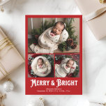 3 Photo Merry et Bright Faire-part de naissance<br><div class="desc">Fêtez l'arrivée de votre petit avec notre Faire-part de naissance de Noël photo. Ce design élégant vous permet de partager la joie de l’arrivée de votre nouveau-né pendant la saison festive, en mélangeant la chaleur de Noël avec l’excitation des premiers moments de votre bébé. La faire-part est aménagée de façon...</div>