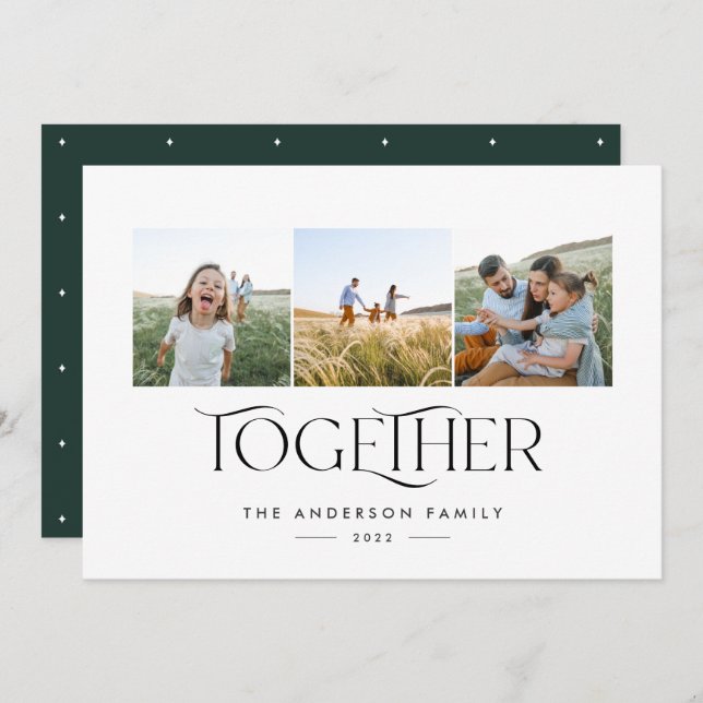 3 photo moderne arche verte ensemble typographie (Devant / Derrière)