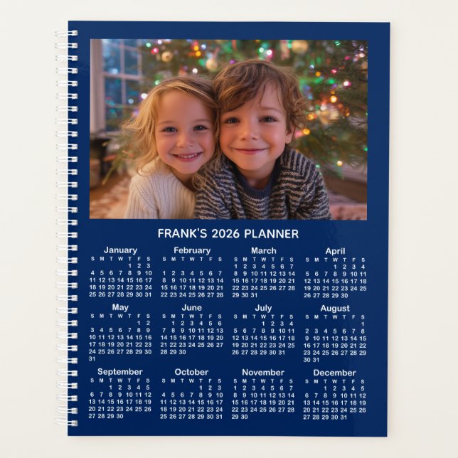 3 Photo Navy and White 2026 Calendar (Devant)