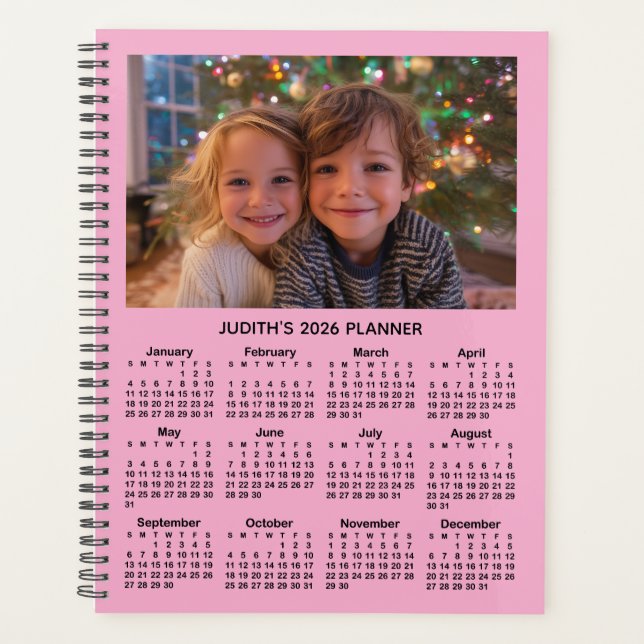 3 Photo Pink and Black 2026 Calendar (Devant)