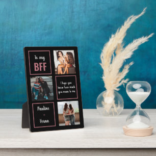 3 Photo Plaque de table BFF rose pâle avec de l'Ea