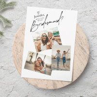 3 Photos Bridesmaid Modèle de la carte de proposit