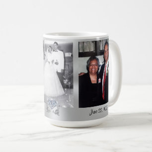3 Photos et Votre Texte Mug Jubilé de Diamant