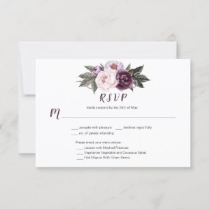 #3 Plum violet Pink Peonies Bouquet Menu Choix