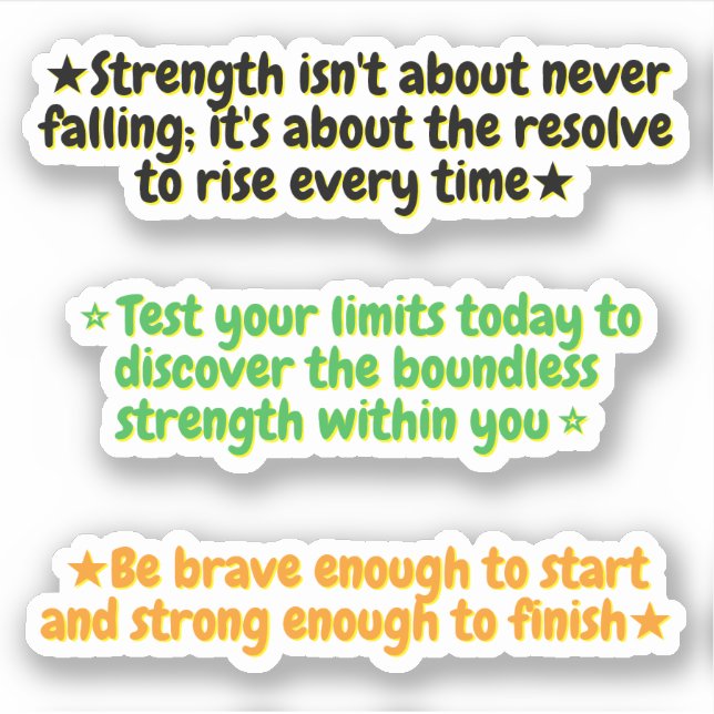 3 Quotes About Strength | Inspirational Stickers (Devant)