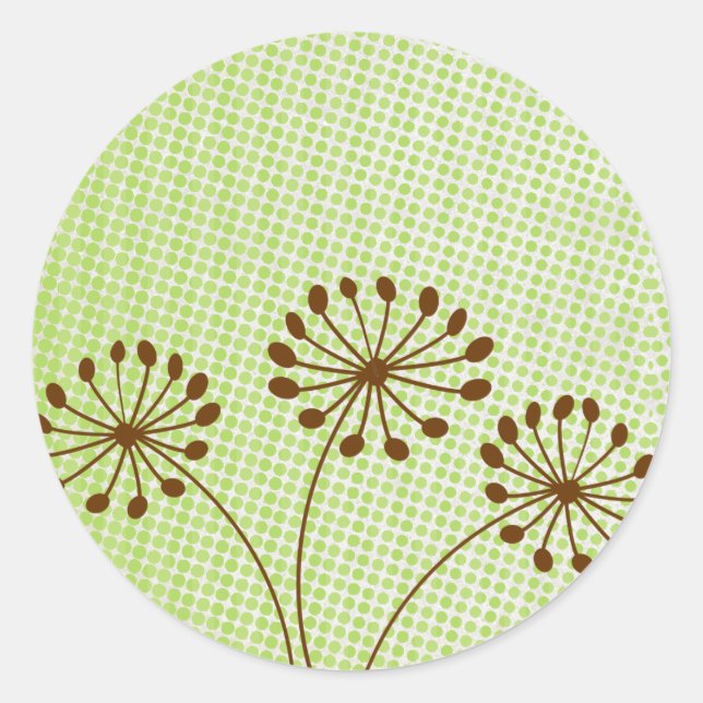 3 Stickers Brown Dandelion Fall Flower (Devant)