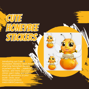 3 - Stickers d'abeilles à miel mignons