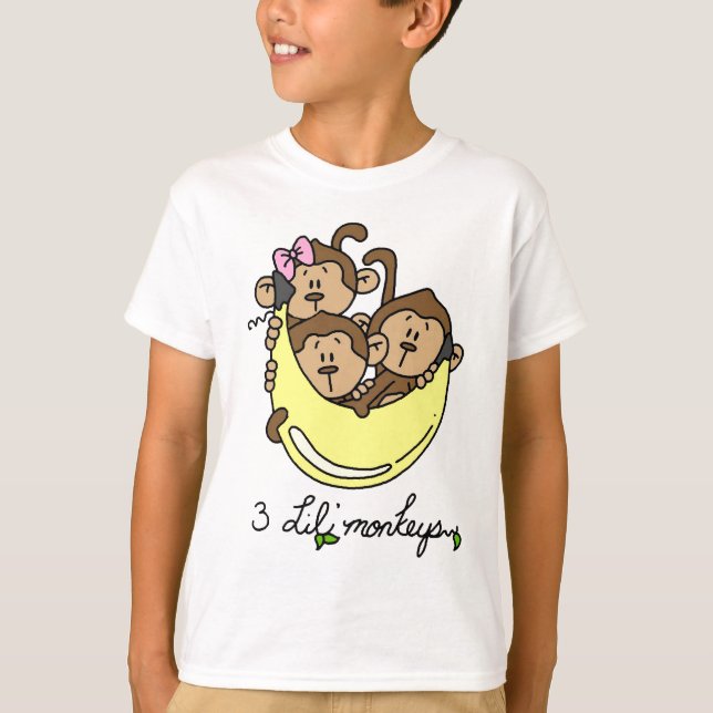 3 T-shirts et cadeaux Li'l Monkeys (Devant)