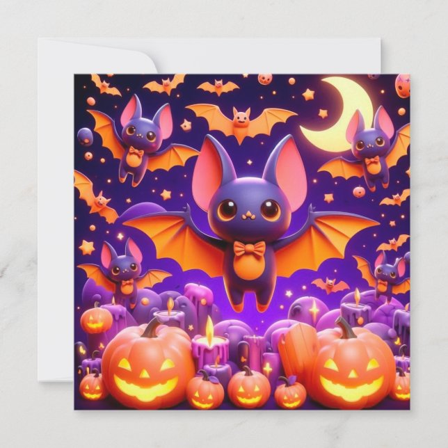3D bats pumpkins halloween (Devant)