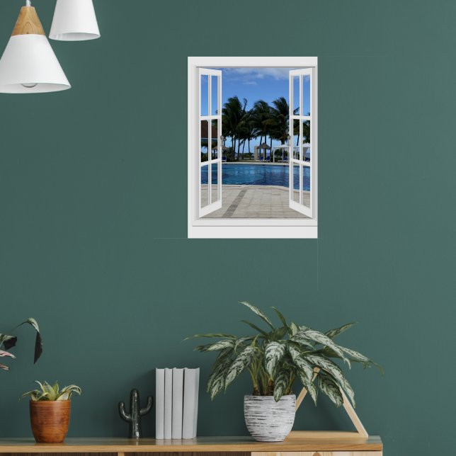 3D Fake Window View Swimming Pool Poster Art (Salon 1)