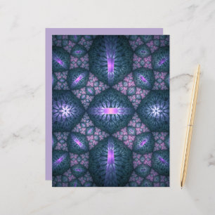 3D Fractal Art Abstrait Motif bleu violet rose