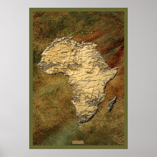 3D-look Africa Map Art Poster (Devant)
