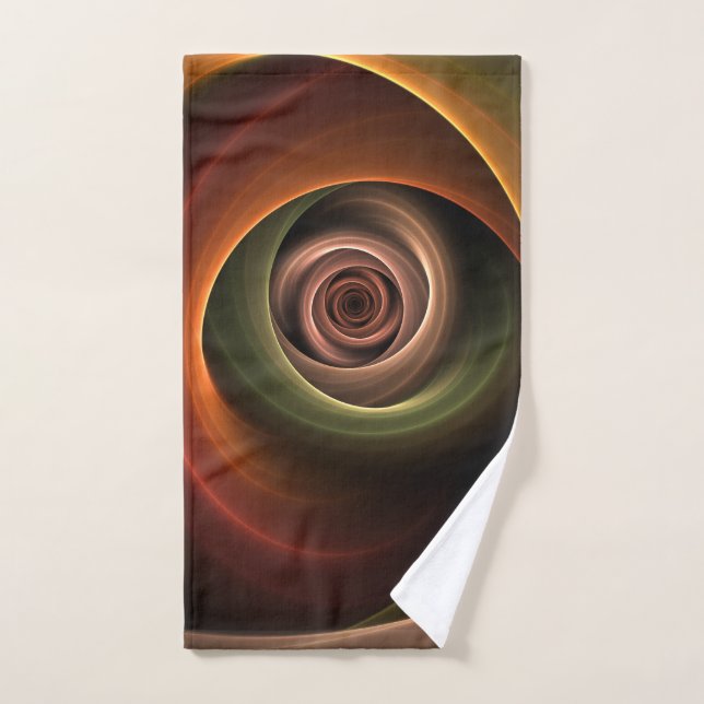 3D Spirale Abstraite couleurs chaudes Art fractal  (Serviette à main)