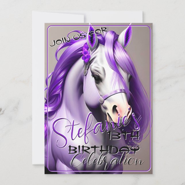 3D Spirit Pony 34 Invitation d'anniversaire (Devant)