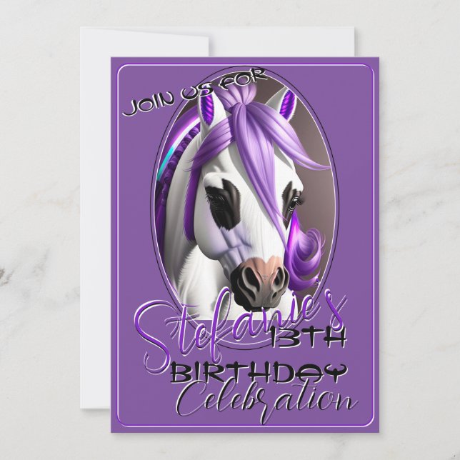 3D Spirit Pony 35 Anniversaire Invitation (Devant)