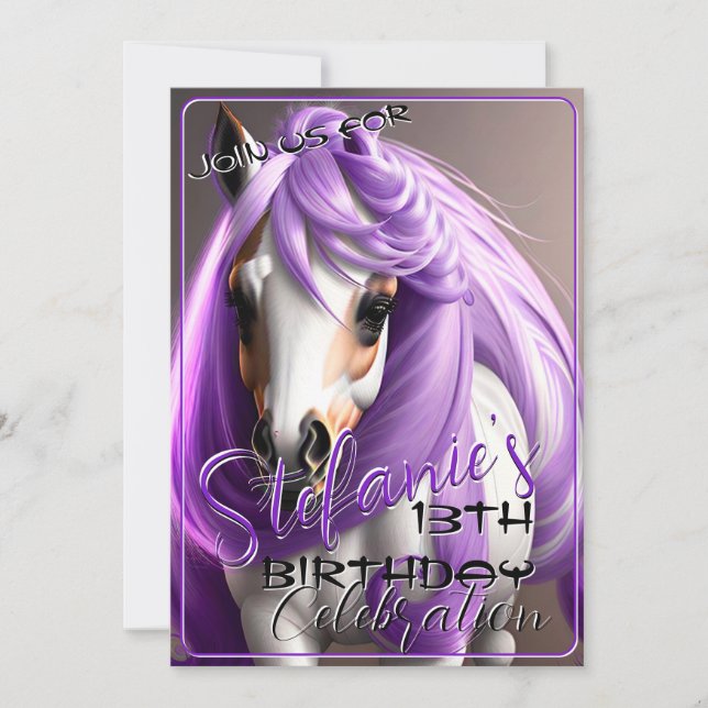 3D Spirit Pony 38 Invitation d'anniversaire (Devant)